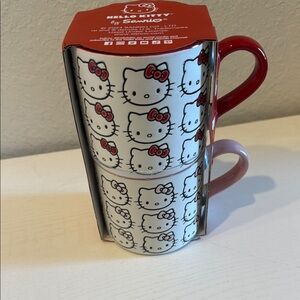 Sanrio Hello Kitty Red and White Stackable Mugs